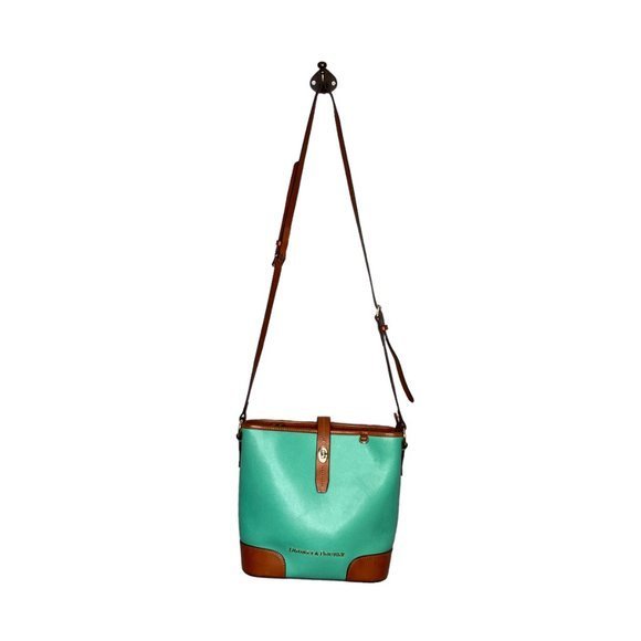 Dooney & Bourke Spearmint Pebble Leather Turn Locket Pocket Bucket Bag Purse - Picture 3 of 13